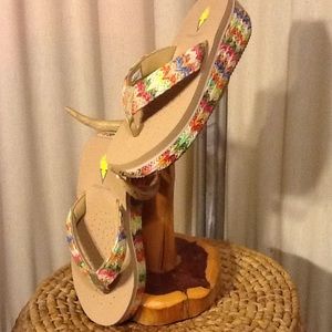NWOT Volatile multi-color  wedge flip flop.